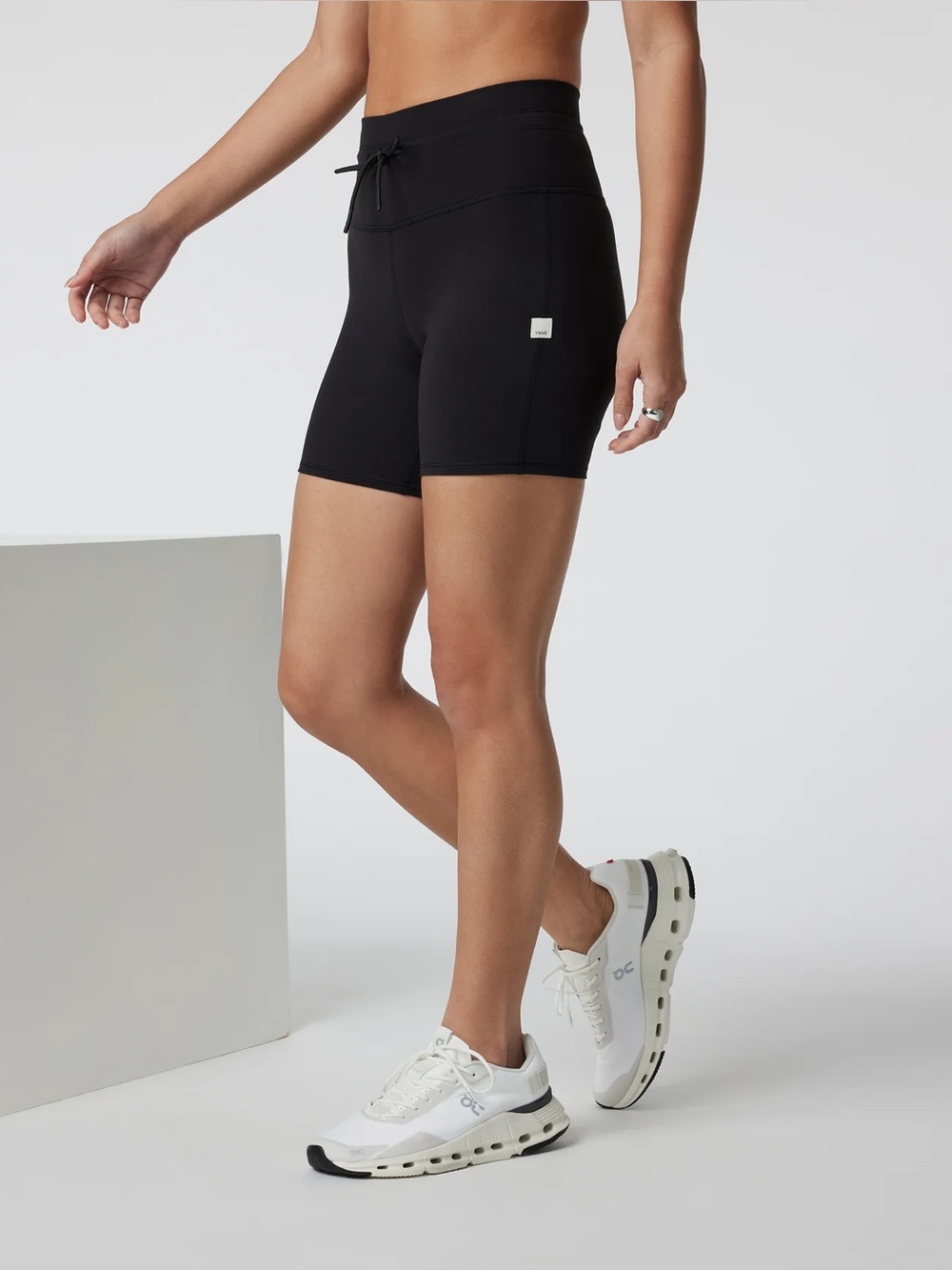 Vuori Daily Black High-Rise Bike Shorts 5” Inseam